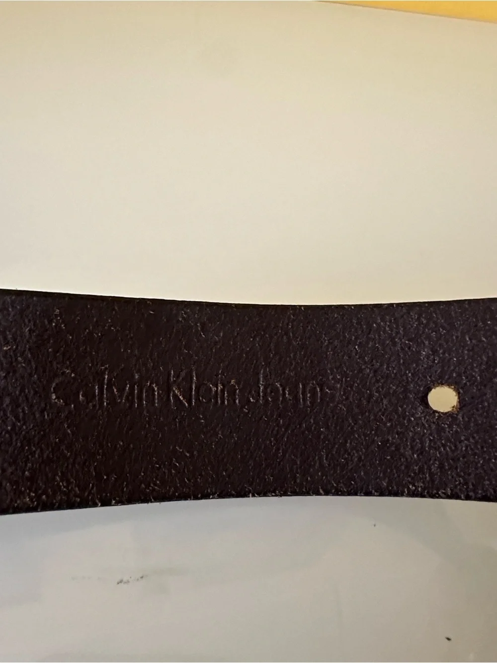 Calvin Klein Jeans Vintage Brown Studded Leather Belt